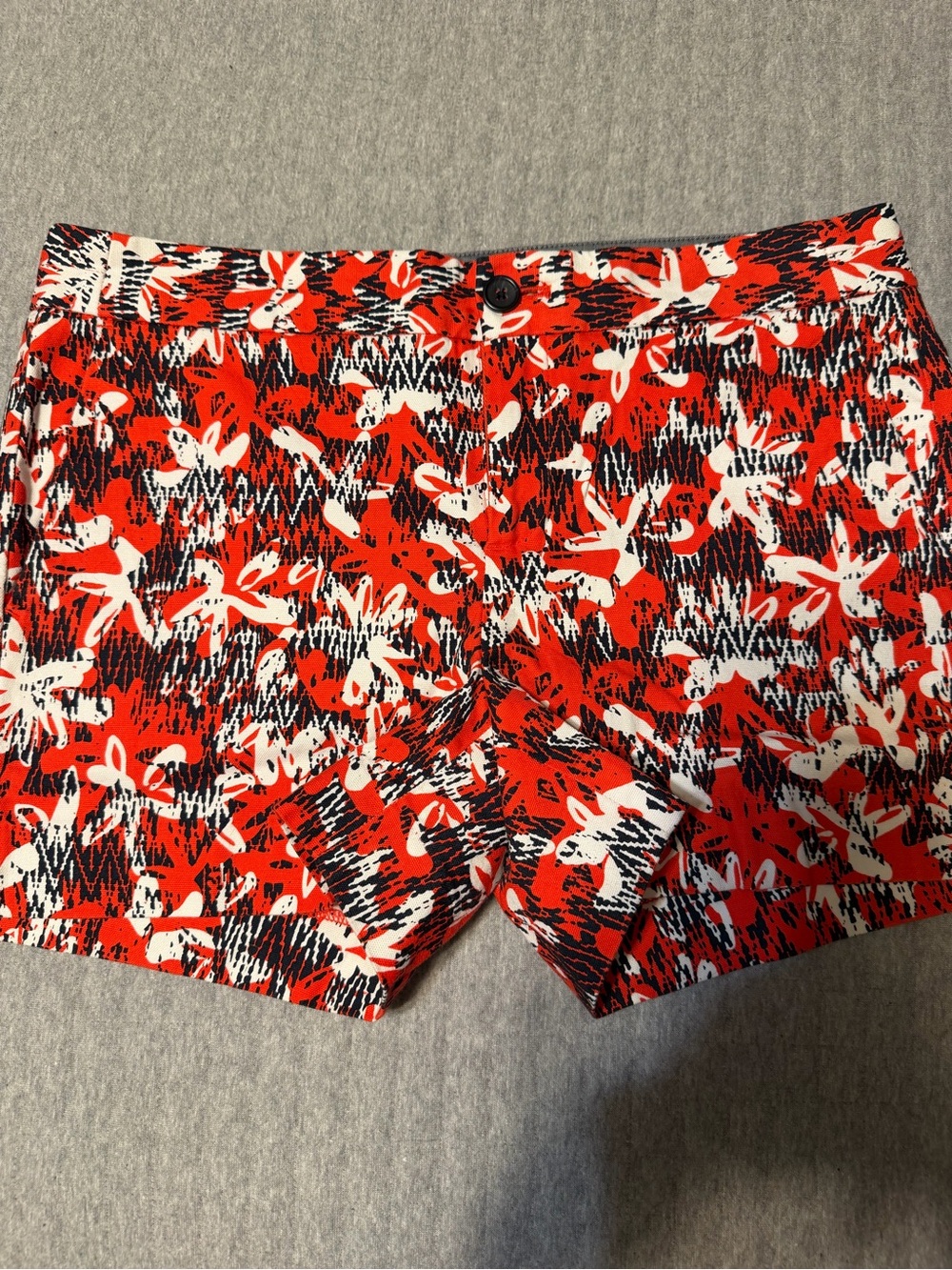 Banana Republic Red Floral-Print High Waist Shorts worn once